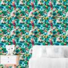 Papel De Parede Auto Colante Infantil Colorido Ursinho Fofo D