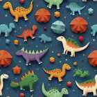 Papel De Parede Auto Colante Infantil Dinossauro Colorido Dec
