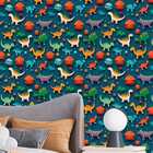 Papel De Parede Auto Colante Infantil Dinossauro Colorido Dec