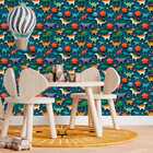 Papel De Parede Auto Colante Infantil Dinossauro Colorido Dec