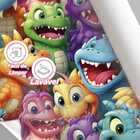 Papel De Parede Auto Colante Infantil Dinossauros Coloridos L