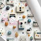 Papel De Parede Auto Colante Infantil Robô Branco Decorativo