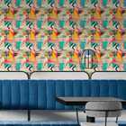 Papel De Parede Auto Colante Lambe Lambe Colagem Azul Rústico