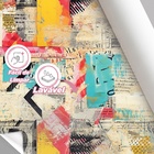 Papel De Parede Auto Colante Lambe Lambe Colagem Azul Rústico