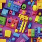 Papel De Parede Auto Colante Quarto Infantil Blocos Coloridos