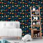 Papel De Parede Auto Colante Quarto Infantil Bloquinhos Color