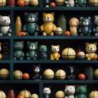 Papel De Parede Auto Colante Quarto Infantil Brinquedos Verde