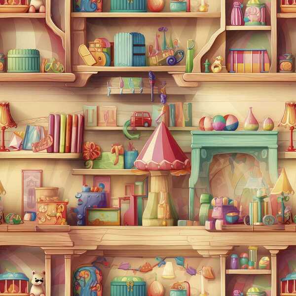 Papel De Parede Auto Colante Quarto Menina Rosa Briquedos Col