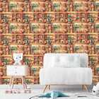 Papel De Parede Auto Colante Quarto Menina Rosa Briquedos Col