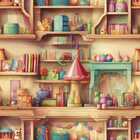 Papel De Parede Auto Colante Quarto Menina Rosa Briquedos Col