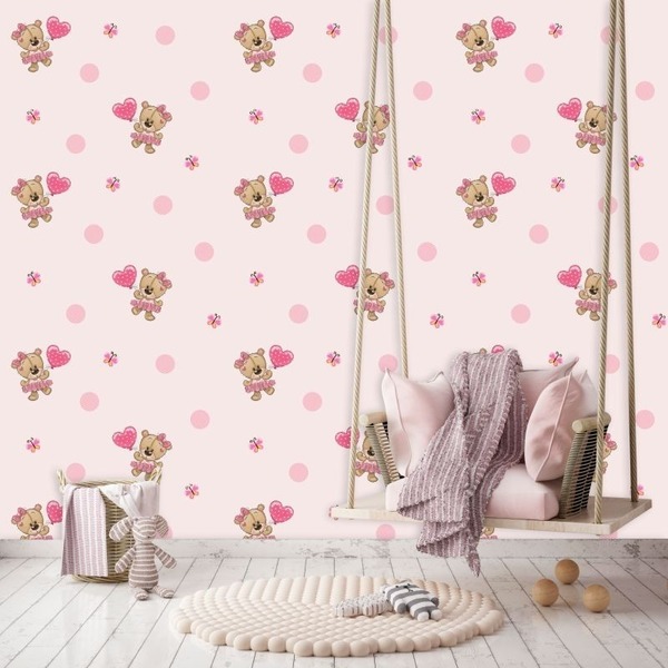Papel De Parede Autoadesivo Baby Ursinha Bailarina