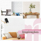 Papel De Parede Autocolante Adesivo Tijolo Branco 3d 9m