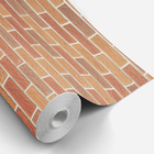 Papel De Parede Autocolante Pedras Com Tijolos Laranja E Marr