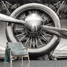 Papel De Parede Avião Hélice Viagem Sala Adesivo - 384pcm