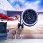 Papel De Parede Avião Turbina Viagem Sala Adesivo - 380pcm