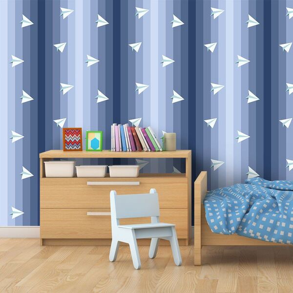 Papel De Parede Aviõezinhos - 0 50 X 3 00 Metros