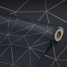 Papel De Parede Azul Acizentado Fio Rosé Auto Colante 3m