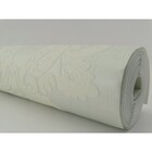 Papel De Parede - Azul Com Desenhos De Flores - Rolo Com 10m