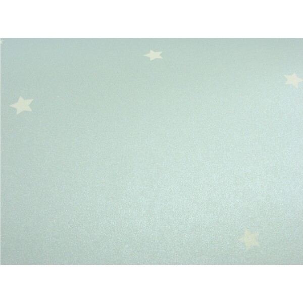 Papel De Parede - Azul Com Detalhes Em Branco - 10m X 53cm -