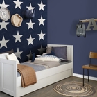 Papel De Parede Azul Escuro Estampa de Estrela Quarto 4m²