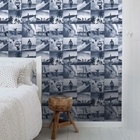 Papel De Parede Azul Importado Estampa Surf Quarto Meninos 4m²