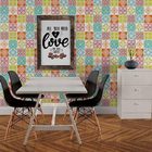 Papel De Parede Azulejo Abstrato 88300