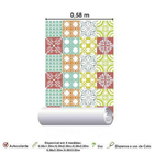 Papel De Parede Azulejo Abstrato 8830