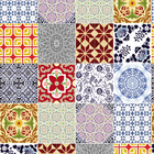 Papel De Parede Azulejo Cozinha Ladrilho Colorido 10,0m