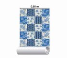 Papel De Parede Azulejo Floral Azul 129541532