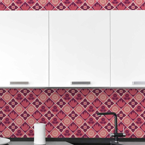 Papel De Parede Azulejo Passaro Flores 287593469