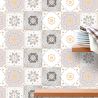 Papel De Parede Azulejos Portugues  Rosa Bege Branco Para Coz