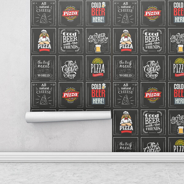 Papel De Parede Azulejos Retro Good Beer Lanchonete Para Cozi