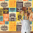 Papel De Parede Azulejos Retro Vintage Bom Café Para Área Gou