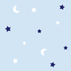 Papel De Parede Baby Lua E Estrelas Fundo Azul