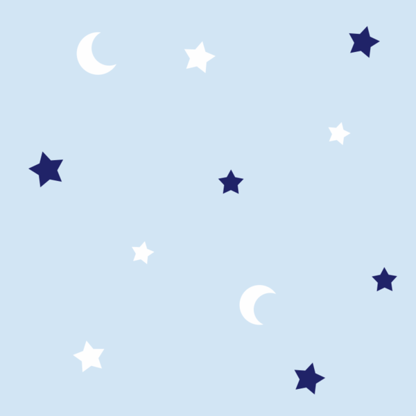Papel De Parede Baby Lua E Estrelas Fundo Azul