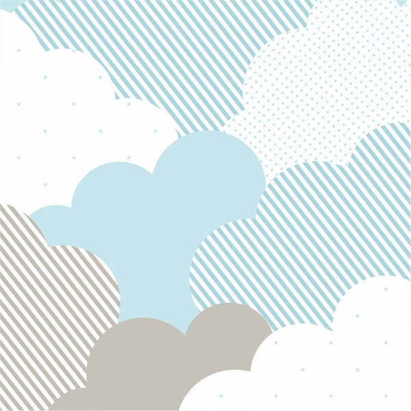 Papel De Parede Baby Nuvens De Algodão Azul Claro