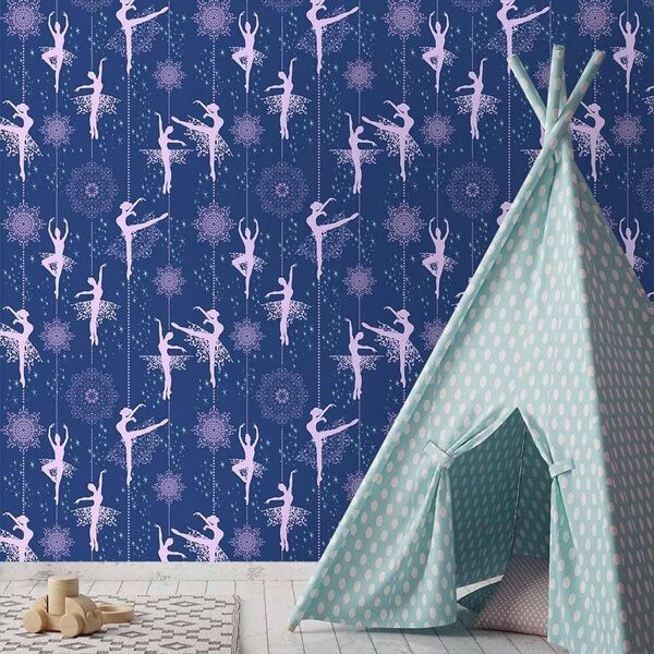 Papel De Parede Bailarina Star Navy - 0 50 X 2 50 Metros
