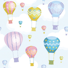 Papel De Parede Balões Fundo Azul E Detalhes Coloridos 2,50m