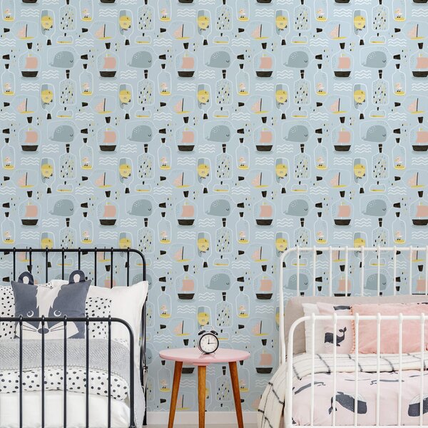 Papel De Parede Barco Oceano Baby Infantil 57x270cm