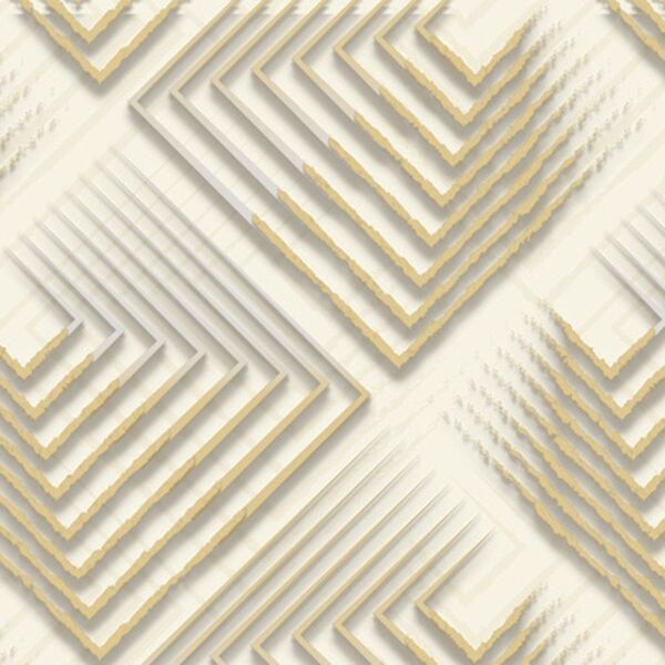 Papel De Parede Bege 3D Geométrico Lavável Vinílico 14m²