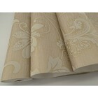 Papel De Parede - Bege Com Detalhes Em Creme - Rolo Com 10m X