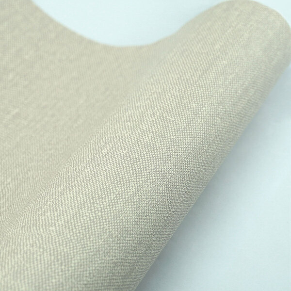 Papel De Parede Bege Textura Linho Quarto 4m²