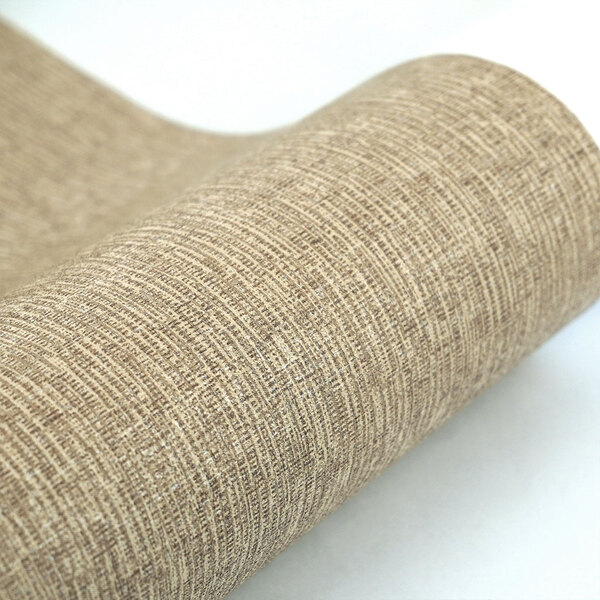 Papel De Parede Bege Texturizado em Linho Sala 4m²