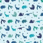 Papel De Parede Blue Dino - 0 50 X 2 50 Metros