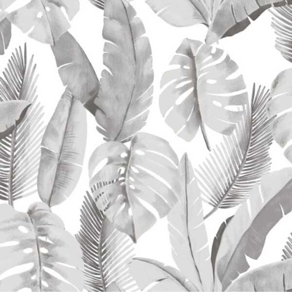 Papel De Parede Bobinex Atemporal -3700 Folhagem Cinza