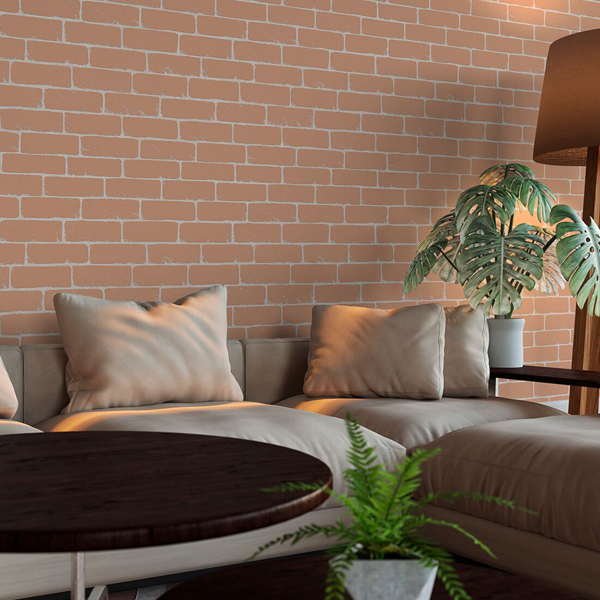 Papel De Parede Bobinex Atemporal - Tijolinho Laranja