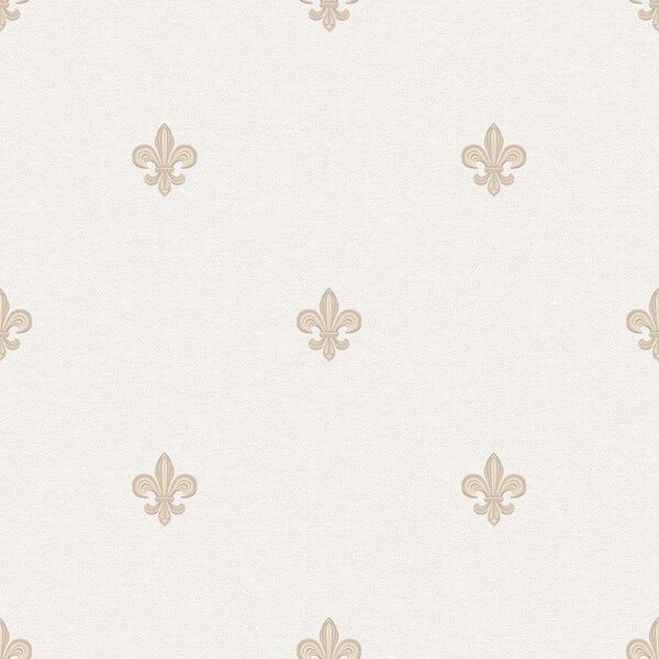 Papel De Parede Bobinex Coleção Renascer Flor De Lis Bege L01