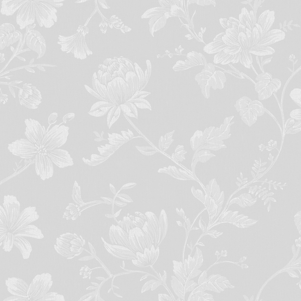 Papel De Parede Bobinex Contemporâneo - Floral Cinza Claro