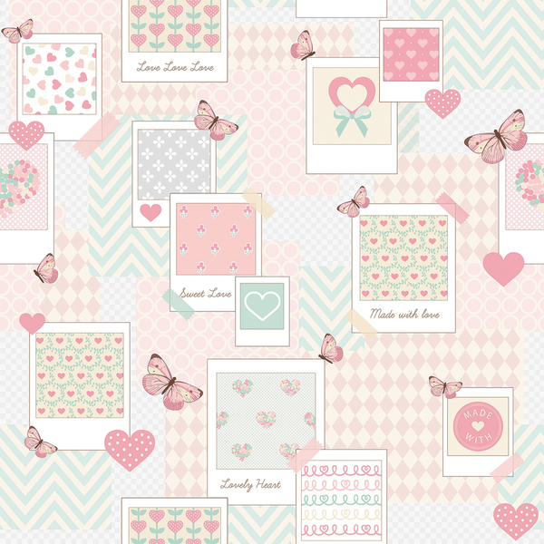 Papel De Parede Bobinex Renascer - Patchwork Rosa