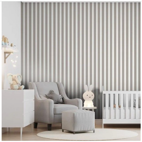Papel De Parede Bobinex Revoada - Listra Cinza Chumbo 4417